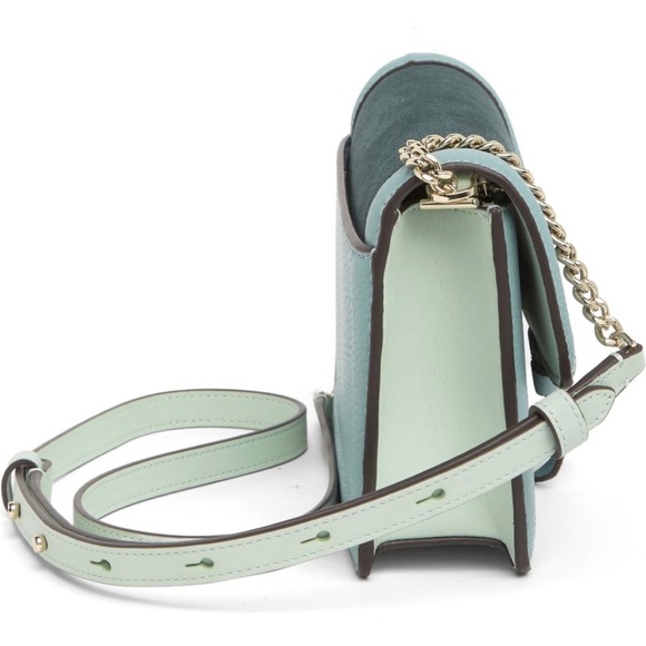 NWT Kate Spade green color block flap crossbody bag and NWT mint wristlet set - Picture 9 of 15